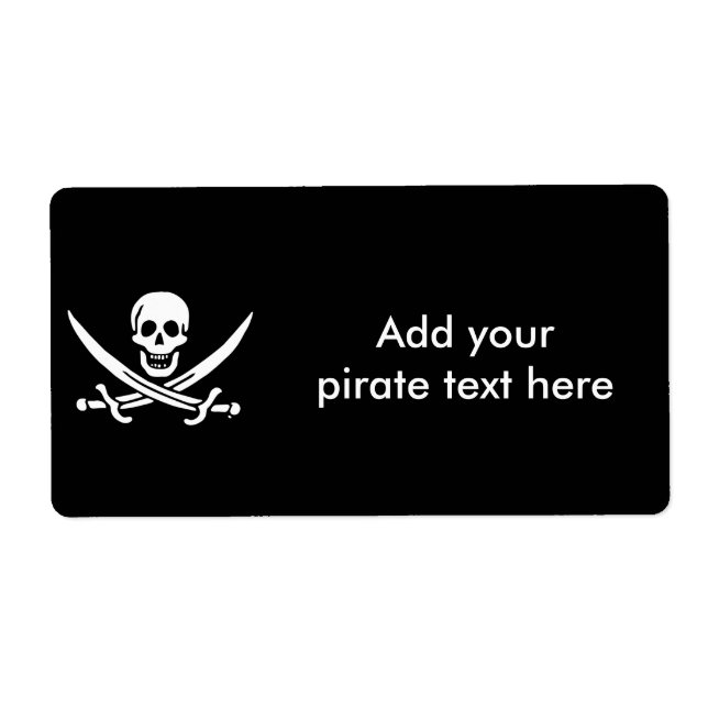Etiqueta Bandeira pirata de Jolly roger (Frente)