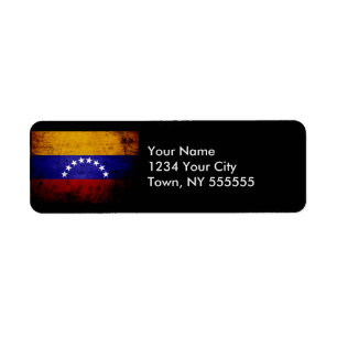 Etiqueta Bandeira preta de Venezuela do Grunge