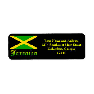 Etiqueta Bandeira, preto, verde e amarelo de Jamaica