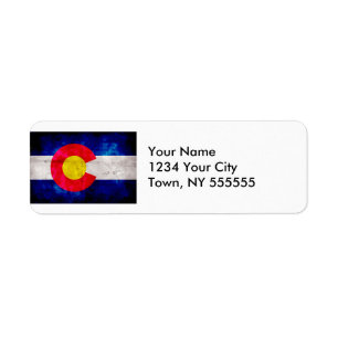 Etiqueta Bandeira resistida do estado de Colorado do