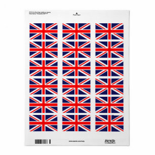 Etiqueta bandeira Union Jack England