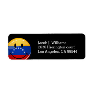 Etiqueta Bandeira venezuelana de sorriso redonda lustrosa