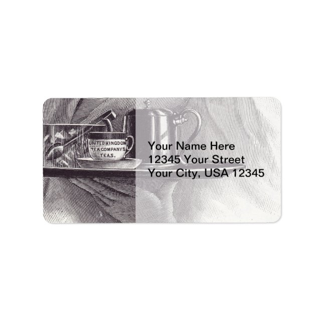 Etiqueta Bandeja de chá de vinheta (Frente)