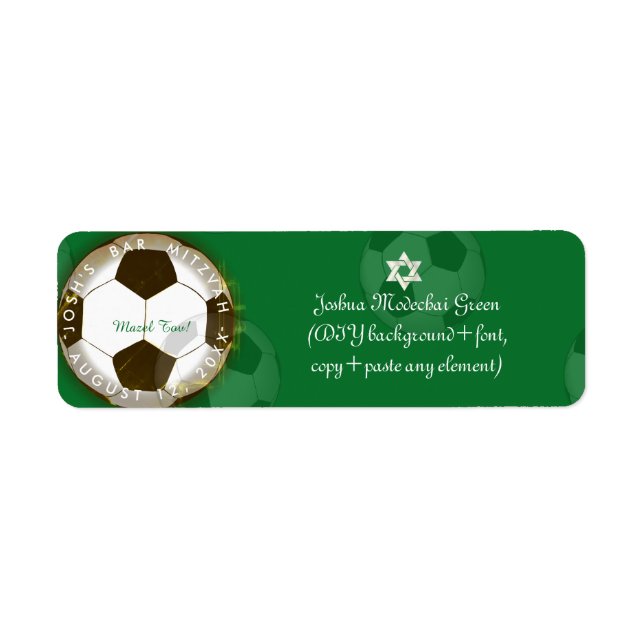 Etiqueta bar de futebol ✡ PixDezines Mitzvah (Frente)