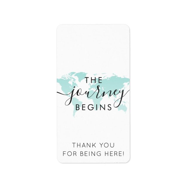 Etiqueta  Bar Mini Candy WrapTeal World Map Journey Bege  (Frente)