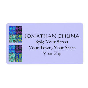 Etiqueta Bar Mitzvah Address Label : Indigo-Blue Hamsa