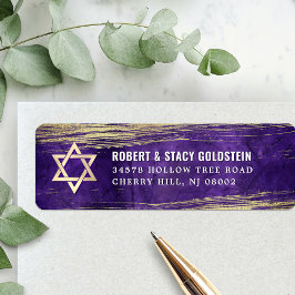 Etiqueta Bar Mitzvah Purple Bold Folil Endereço para devolu