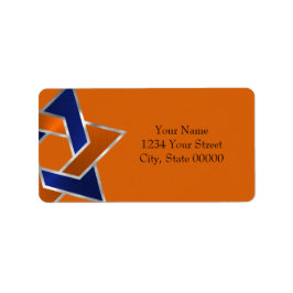 Etiqueta Bar Mitzvah Silver Blue Orange Star