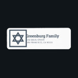 Etiqueta Bar Mitzvah Star do David Modern Return Endereço<br><div class="desc">Composto por serifa moderna e serifpografia sans com uma estrela de David. Este foi projetado por materiais de terceiros selecionados,  exclusivos para o Zazzle. Disponível aqui: http://www.zazzle.com/store/selectpartysupplies</div>