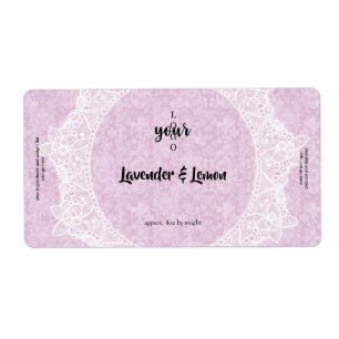 Etiqueta Bar rosa do Damask e Lace Soap