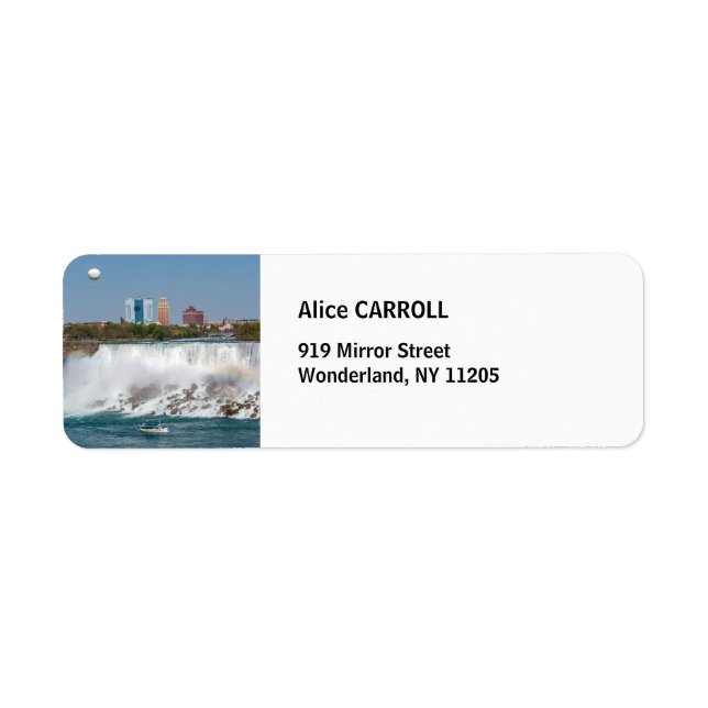 Etiqueta Barco e Balão nas Falls Americanas do Niágara - On (Frente)