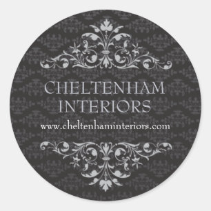 Etiqueta barroco do damasco