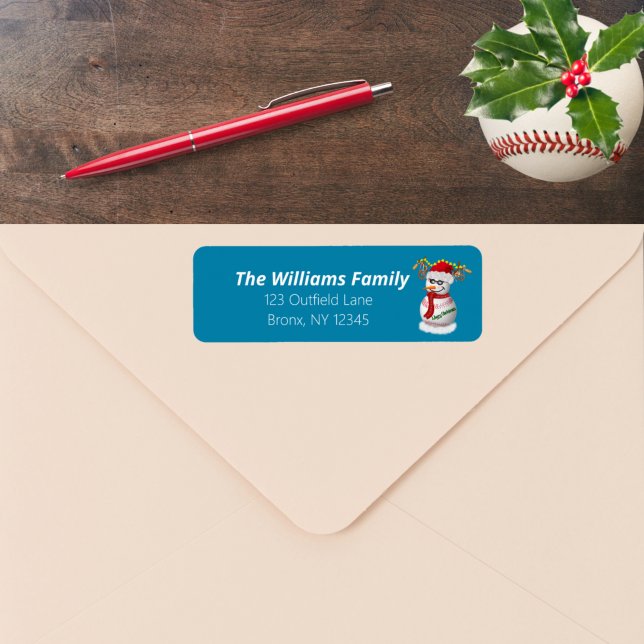 Etiqueta Baseball Snowman Decorado com Snacks Populares (Criador carregado)