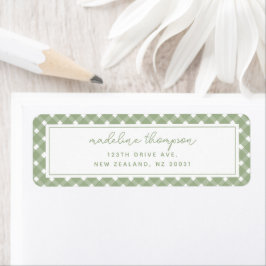 Etiqueta Basic Gingham Sage Green Address Label