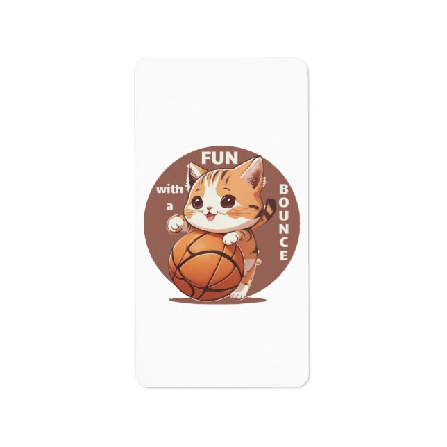 Etiqueta basquete de gatinho (Frente)