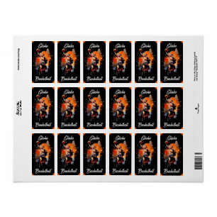 Etiqueta Basquete Feminino Aquarela Personalizado