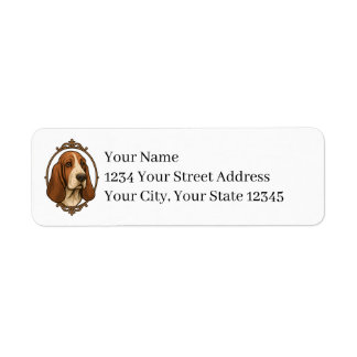 Etiqueta Basset Hound Return Address Labels