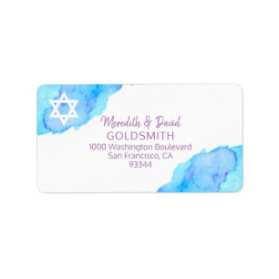 Etiqueta Bastão Mitzvah RSVP do retorno da estrela de Davi
