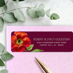 Etiqueta Bat Mitzvah Modern Burgundy Endereço De Devoluç