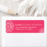 Etiqueta Bat Rosa Mitzvah Starburst Tipo Bold Boho Endereço<br><div class="desc">Tenha orgulho, alegria e mostre este marco do seu Bat Mitzvah favorito com esta etiqueta de endereço de retorno personalizada, pop ousada! Diversão, groové, cor-de-rosa-mato e tipografia serif branca moderna, starbursts de flores brancas e uma mão rosa-pincelada Estrela de David sobrepõe um fundo coral rosa. Personalize o texto personalizado com...</div>