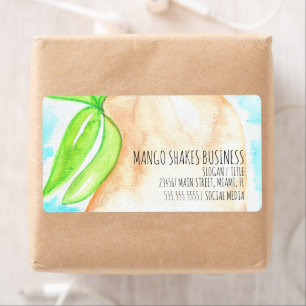 Etiqueta Batidos de Smoothie de Manga Pintados à Mão em Aqu