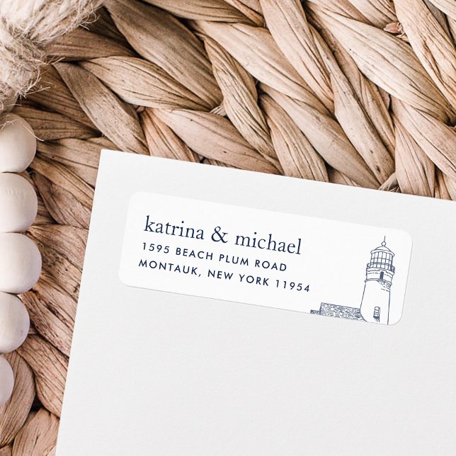 Etiqueta Beacon | Endereço de devolução do farol náutico (Criador carregado)