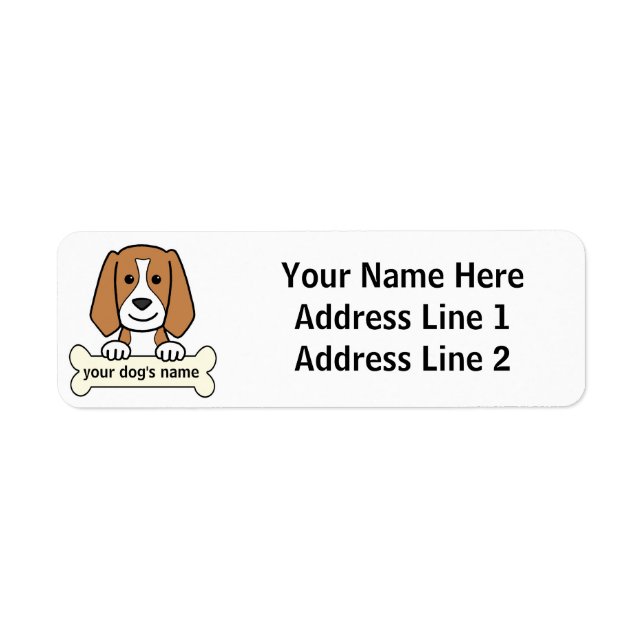Etiqueta Beagle Personalizado (Frente)