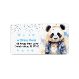Etiqueta Beary Incrível Boys Watercolor Panda Birthday