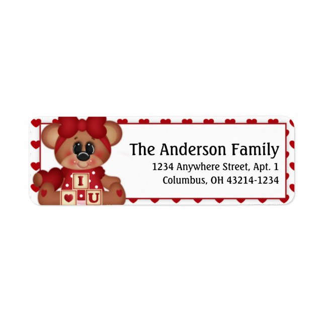 Etiqueta Beary Much Address Labels d1 (Frente)