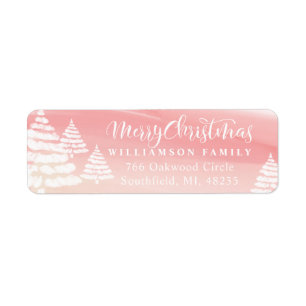 Etiqueta Bebê é cena cor-de-rosa exterior fria do Natal d