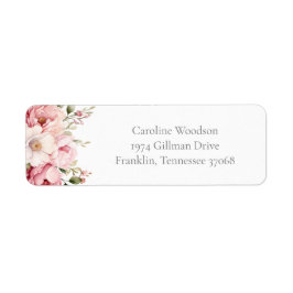 Etiqueta Bebê Floral Rosa No Endereço Do Chá de fraldas Blo