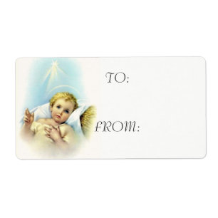 Etiqueta Bebê Jesus no comedoiro