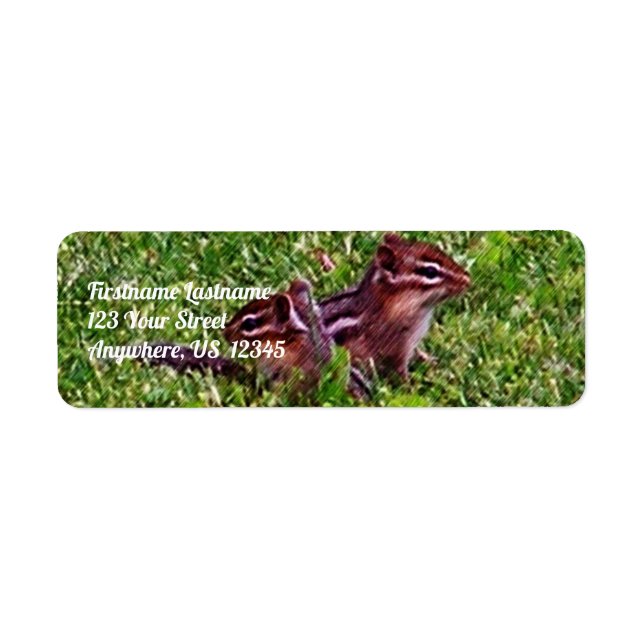 Etiqueta Bebês Chipmunks Primeiro Dia 4 Endereço Animal (Frente)