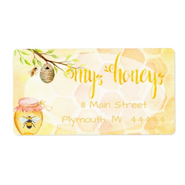 Etiqueta Bee Apiary Honey Shipping Labe (Frente)