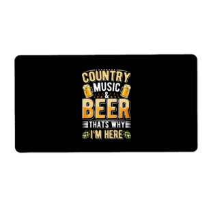 Etiqueta Beer Drinker Country Music Beer Drinking Birthday
