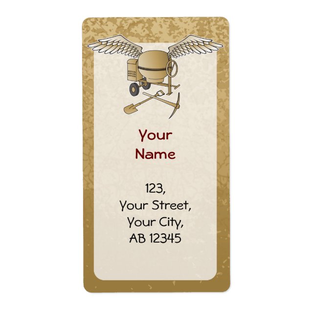 Etiqueta bege betuminoso (Frente)