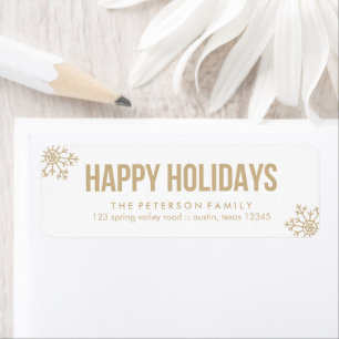 Etiqueta Beige Snowflake Holiday