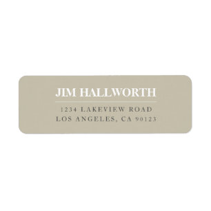 Etiqueta Beige White & Cinza Modern Return Address