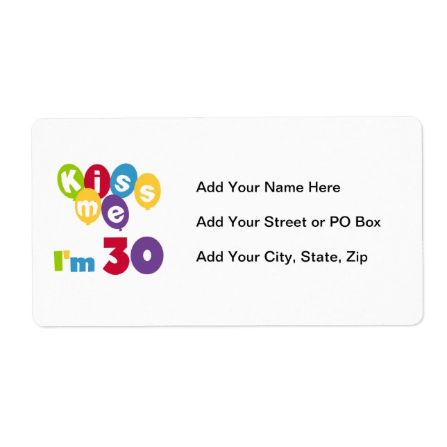 Etiqueta Beije-me, tenho 30 t-shirts e presentes (Frente)