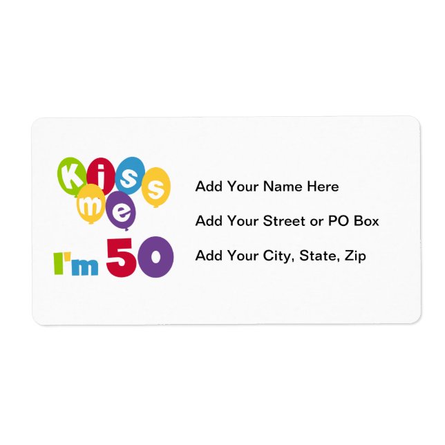 Etiqueta Beije-me, tenho 50 t-shirts e presentes (Frente)