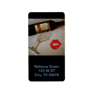 Etiqueta Beijo romântico Óculos de vinho tinto Eu adoro vin