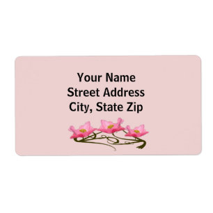 Etiqueta Beira cor-de-rosa de três papoilas