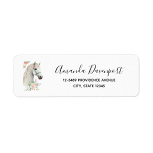 Etiqueta Belo Cavalo Branco Boho Floral