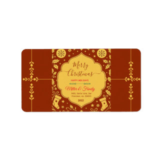 Etiqueta Belo Design de Natal decorativo