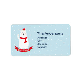 Etiqueta Belo Urso Polar de Natal