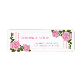 Etiqueta Belos Ramos de Canto Rosa Casamento