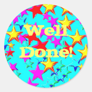 Etiqueta bem cozido da estrela azul