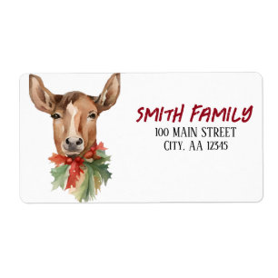 Etiqueta Berna de Natal Watercolor