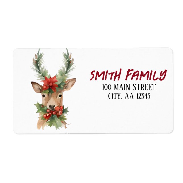 Etiqueta Berna de Natal Watercolor (Frente)