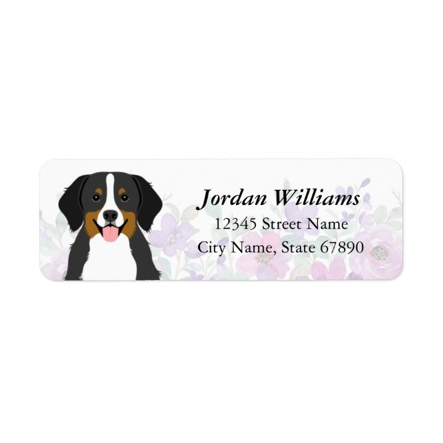 Etiqueta Bernese Mountain Dog Devolve rótulos de endereço (Frente)